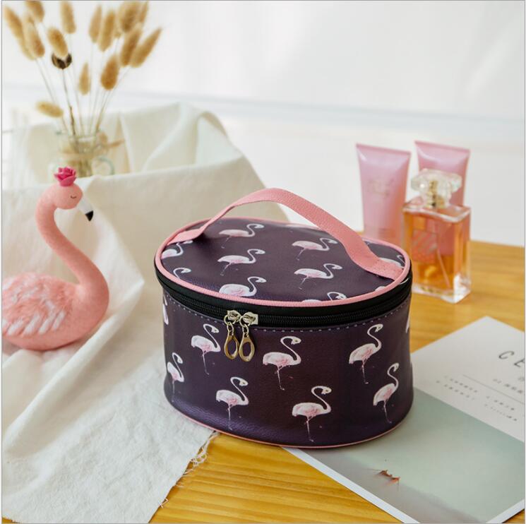 dark purple Girls PU Cosmetic Case Toiletry Bag Organizer