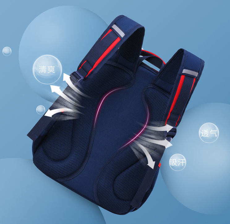 backside of lightweight school backpack for children