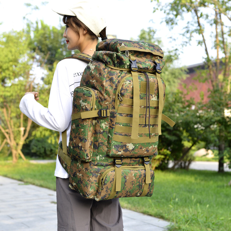 model show of Camping Hiking Backpack Outdoor Rucksack Traveling Daypack