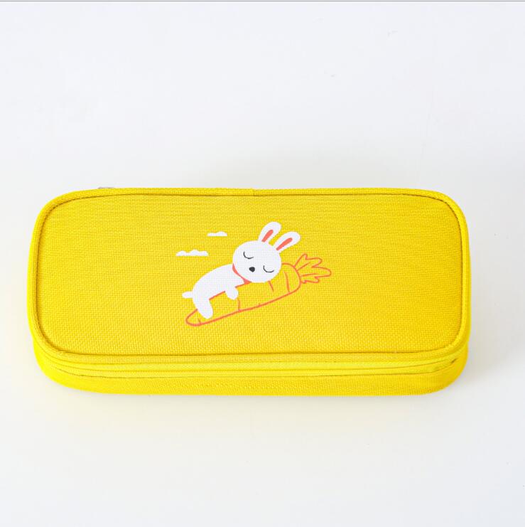 yellow student stationery pen pencil case for girl