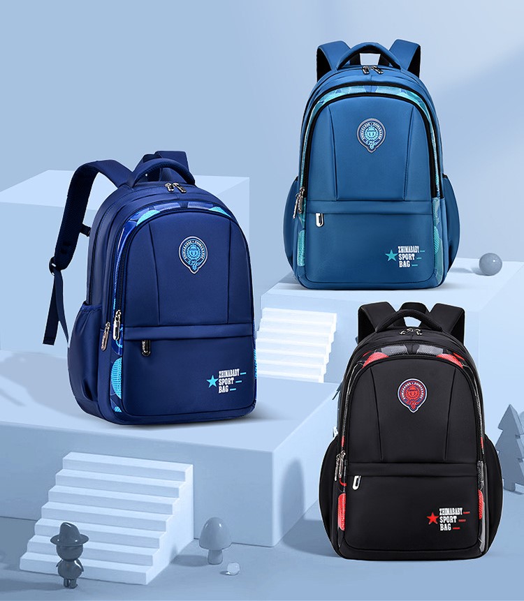 three colors of Large Capacity Children Backpack School Bag for Boys