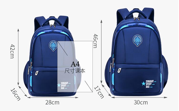 size of Large Capacity Children Backpack School Bag for Boys