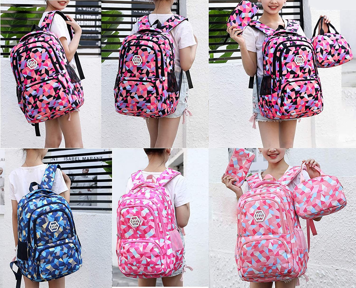 model show of school backpack set