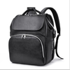 Stylish Multifunctional PU Leather Mommy Bag Diaper Backpack with Baby Crib