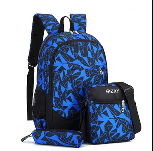 3pcs Fashion Backpack Set with USB Charging Port for College