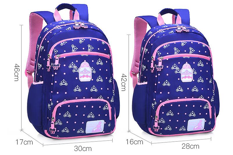size of student book bag
