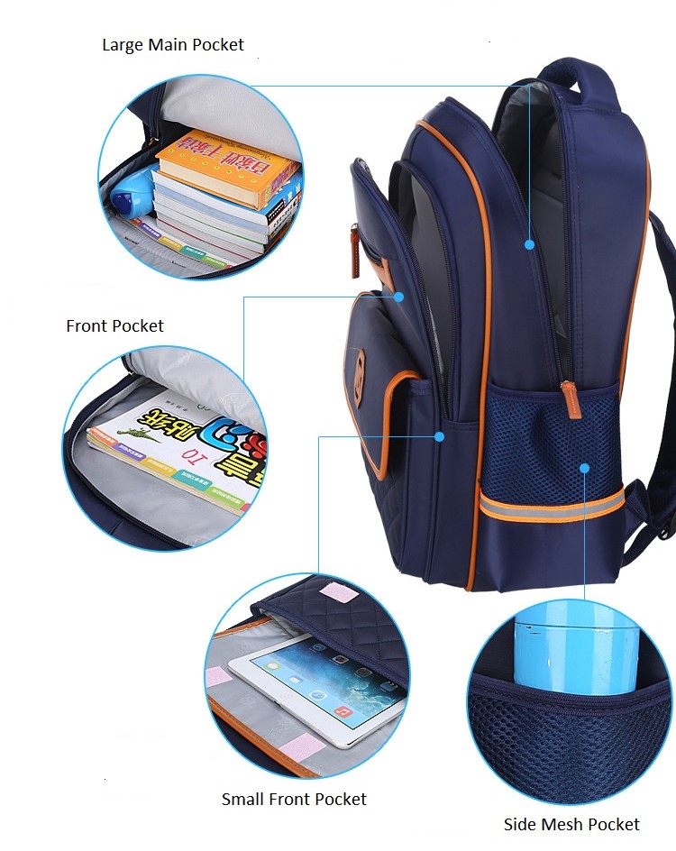 structure of Children Backpack for School New Design Book Bag