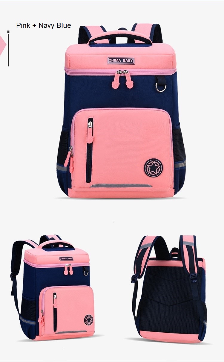 pink color of new style school backpack bag for kids