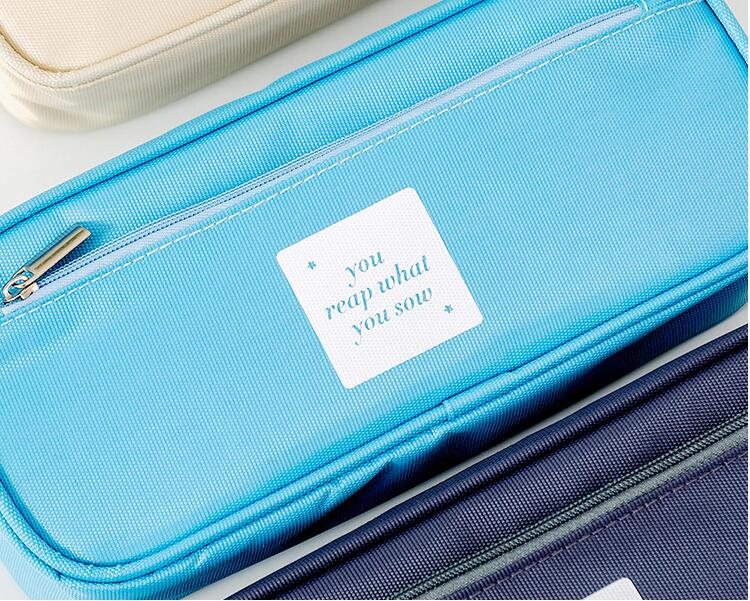 custom logo two layers canvas pencil box for student
