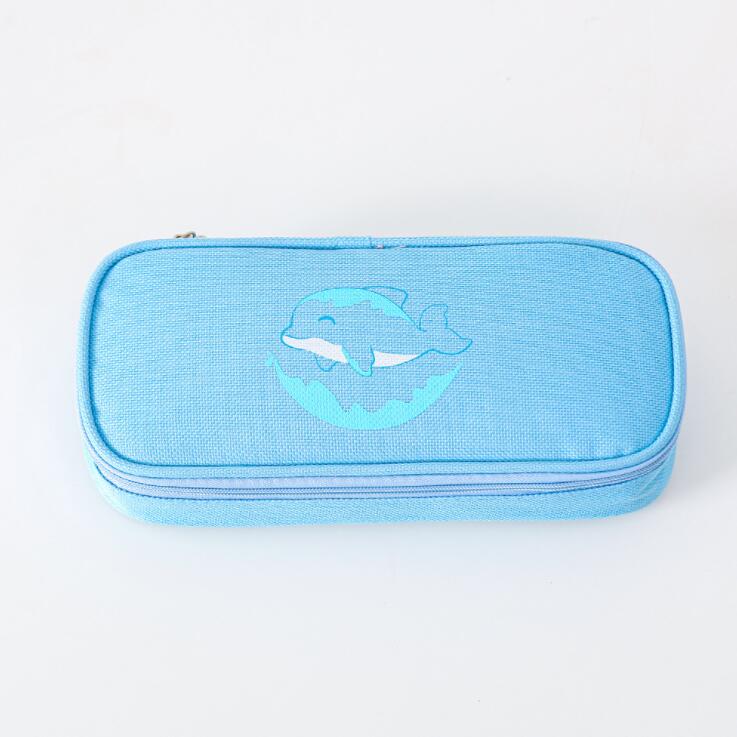 skyblue student stationery pen pencil case for girl