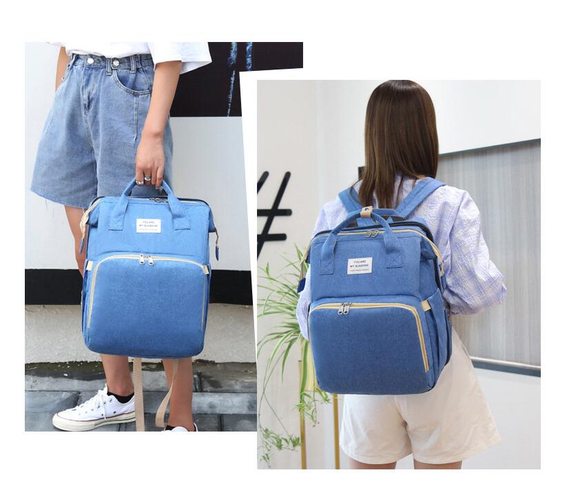 blue baby diaper backpack