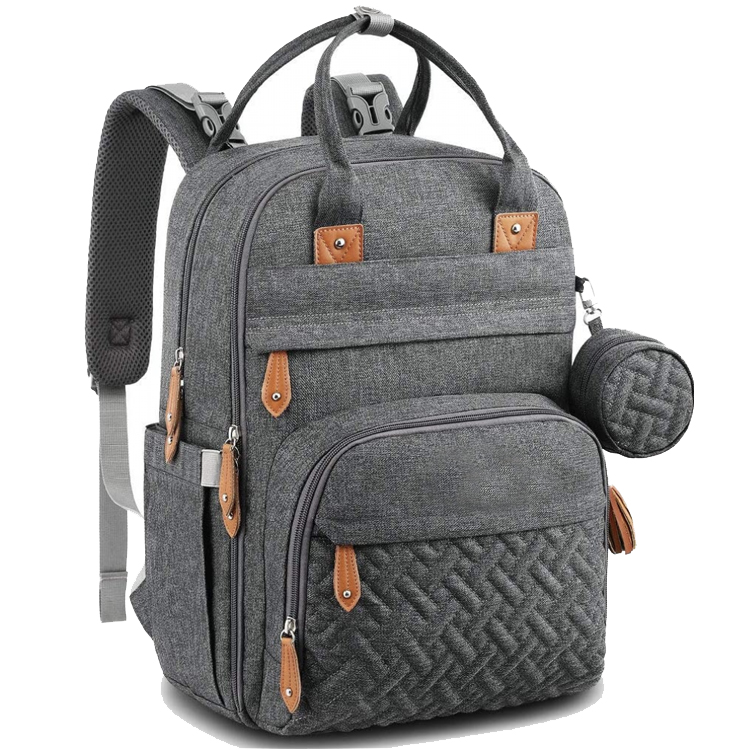 grey baby diaper backpack