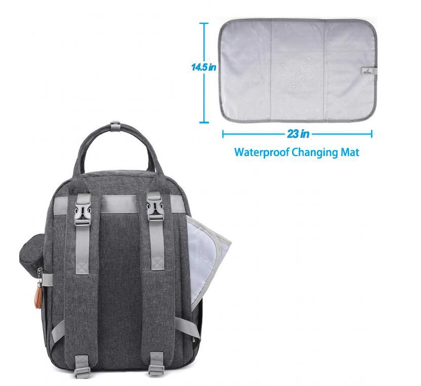 diaper backpack with changing mat