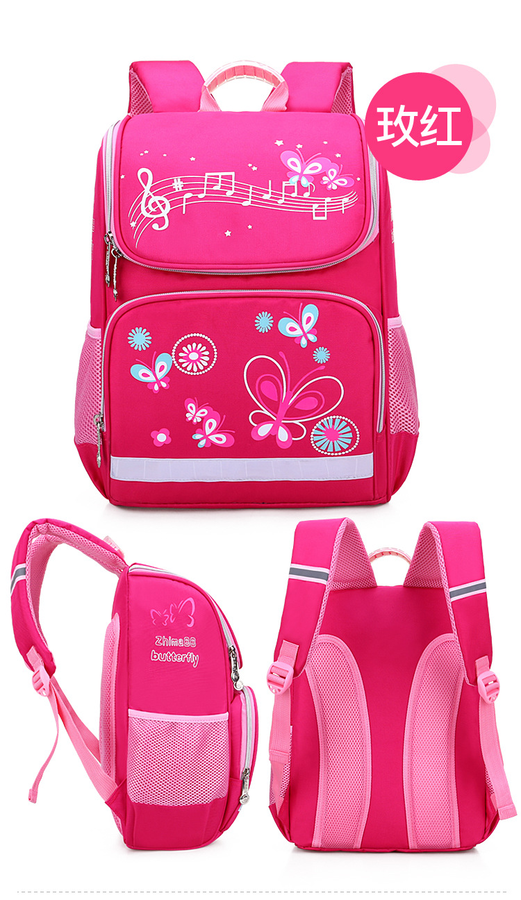 pink color of Kids schoolbag book bag for primary student