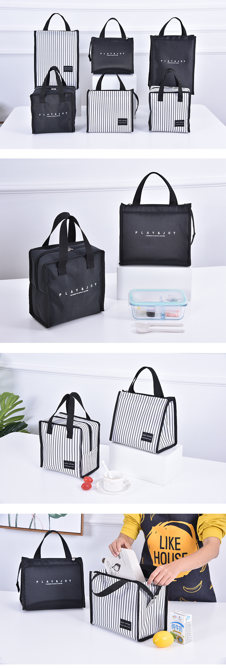 portable polyester thermal insulated lunch bag