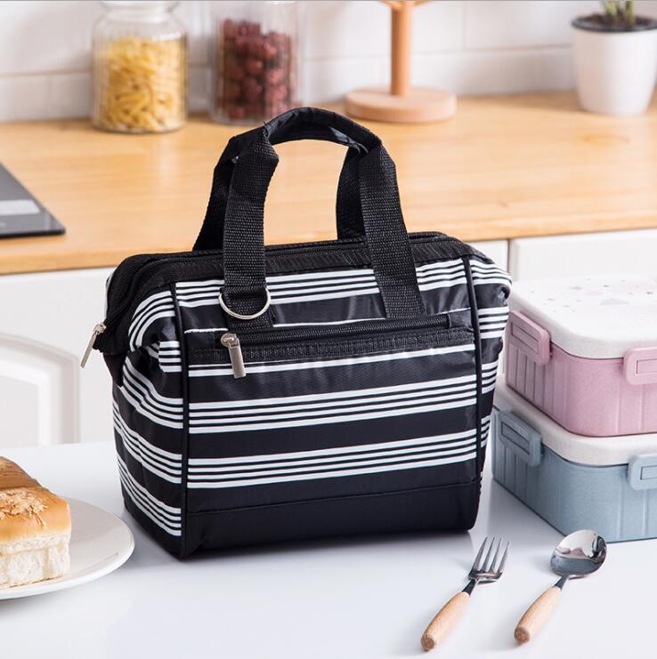Nylon Portable Thermal Cooler Bag Insulation Lunch Bag for Women