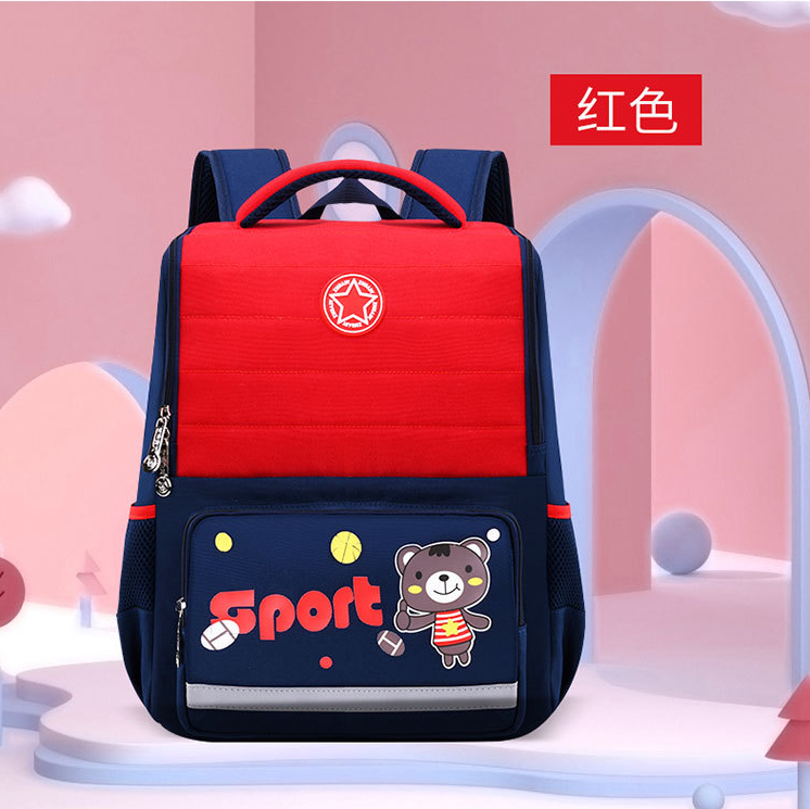 red lightweight school backpack for children girls