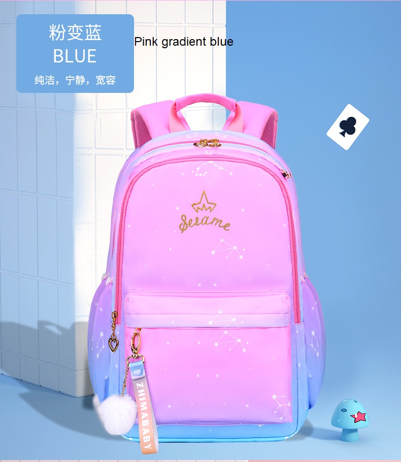 Light Weight Gradient Color School Backpack Bag for Middle School Girls