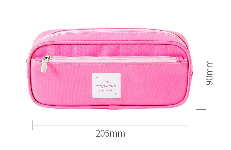 size of two layers canvas pencil box stationery bag