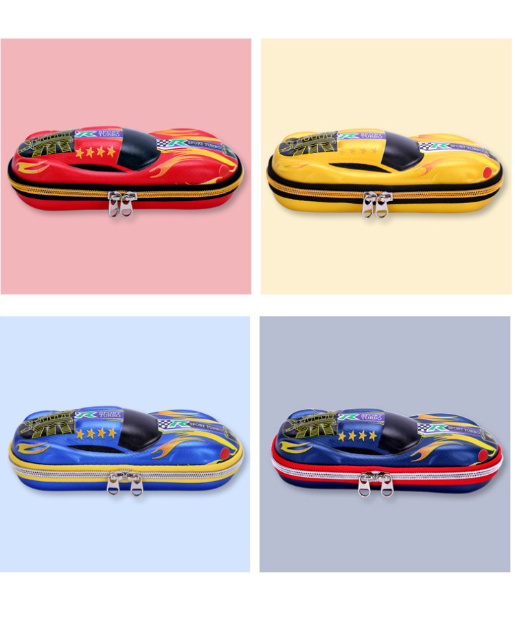 color show of Car Design EVA 3D Pencil Box for boys