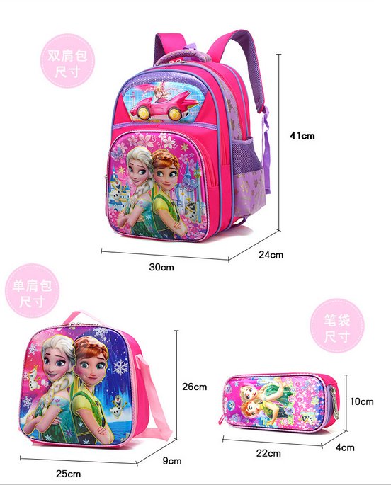 3D Trolley school bag sets