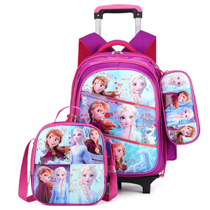 3 in 1 3D Cartoon Trolley School Backpack Set for Primary School 