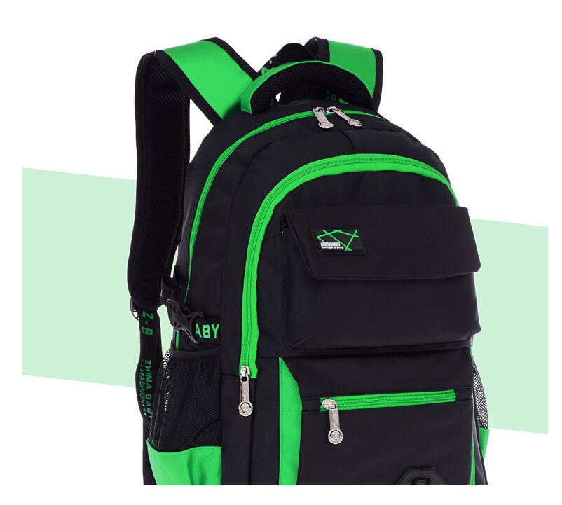 green color teenager school bag backpack for high school
