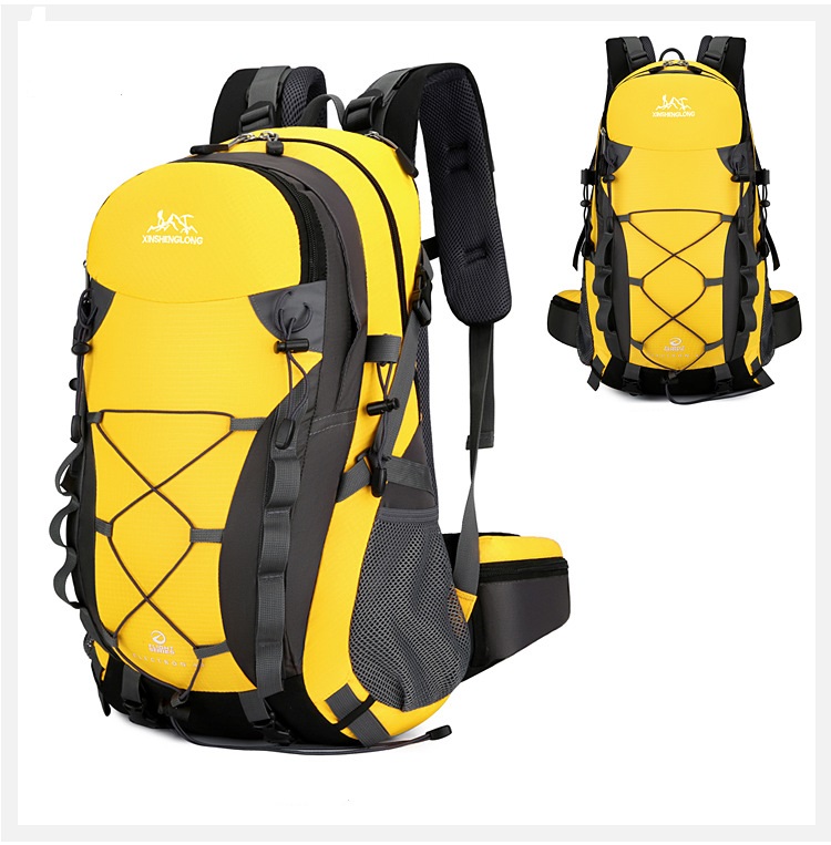 yellow color of Waterproof Outdoor Travelling Climbing Backpack Bag