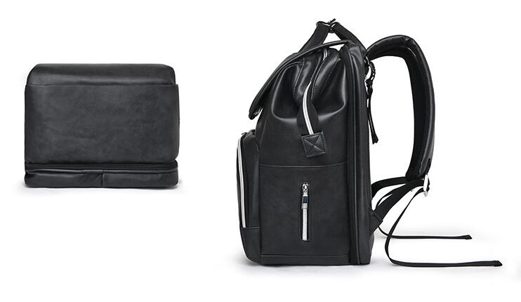 side view of pu leather mommy bag