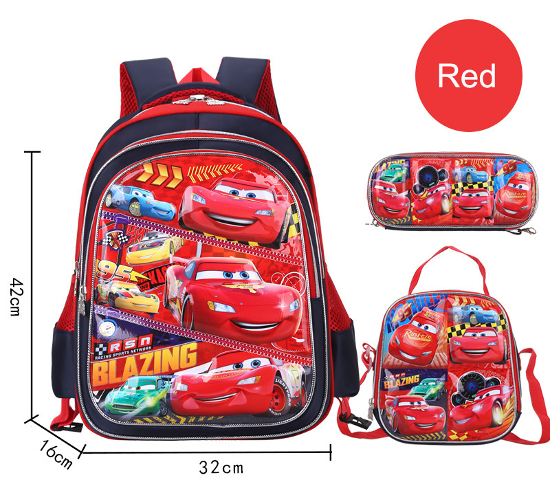 3 in 1 Student Bookbag Schoolbag Set for Primary Boys Girls with Lunch Bag and Pencil Case
