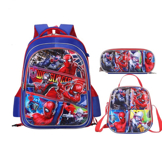 3D Cartoon School Bag Set for Kids 3 in 1 Kids Backpack Set with Lunch bag and Pencil Case