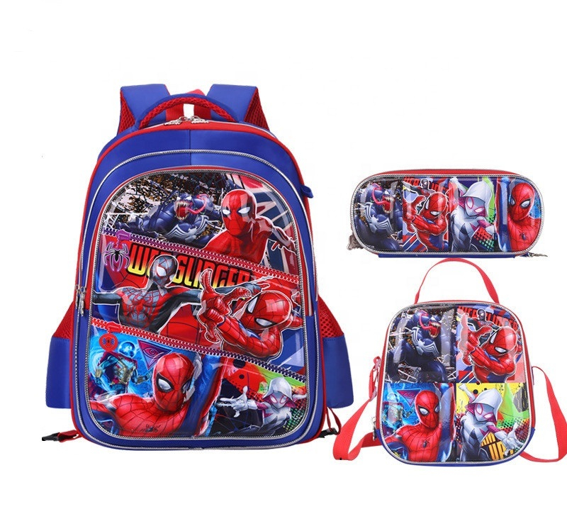 3 in 1 Kids School Bag Set 3D Backpack Set with Lunch Bag and Pencil Case