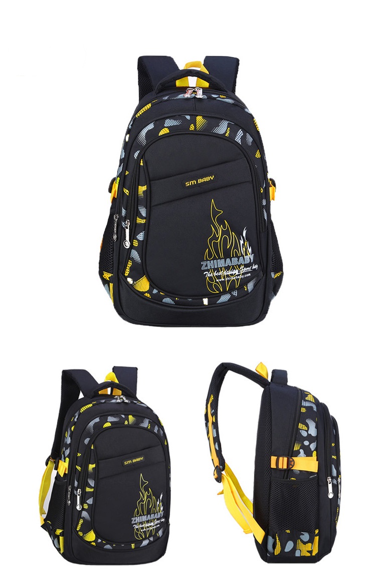 different view of Yellow Teens School Backpack