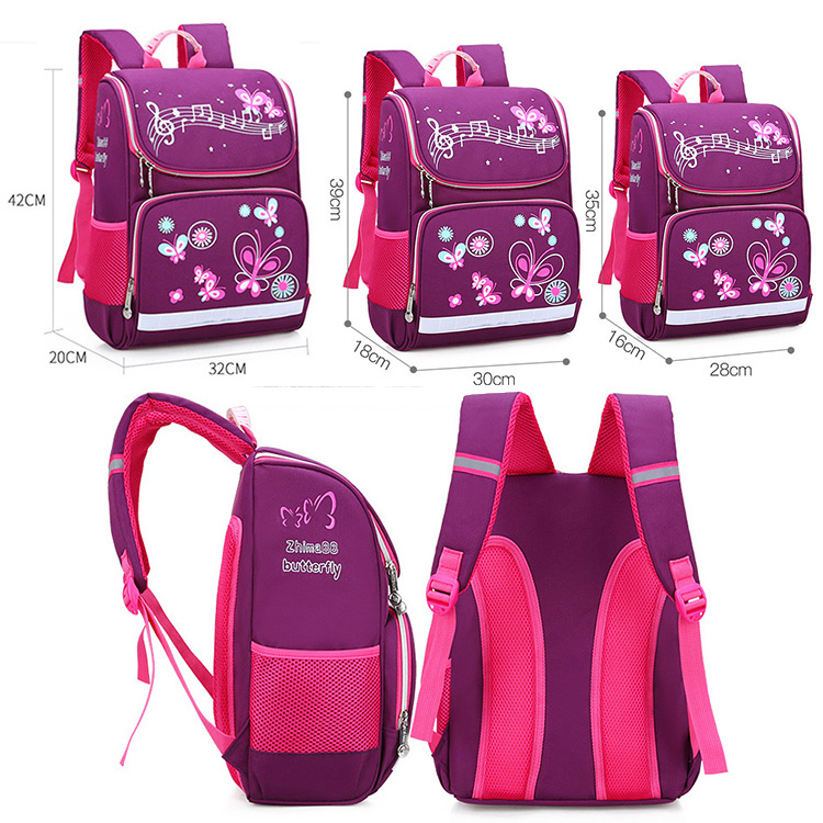 size of Kids schoolbag book bag for primary student