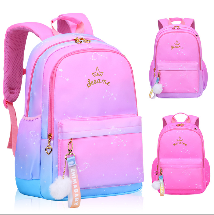 Light Weight Gradient Color School Backpack Bag for Middle School Girls