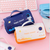 Portable Canvas Student Stationery Organizer Pencil Bag 