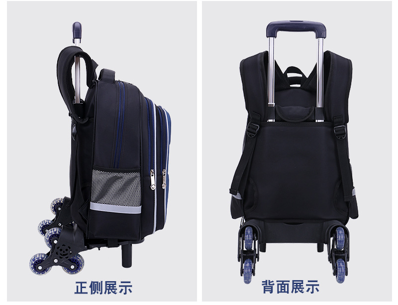 model display of student wheeled school bag for kids