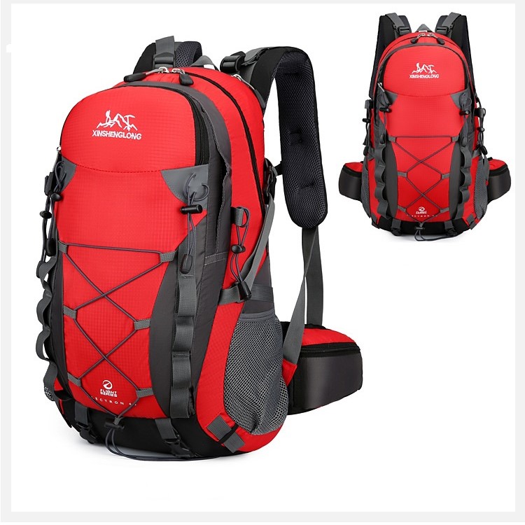 red color of Waterproof Outdoor Travelling Climbing Backpack Bag