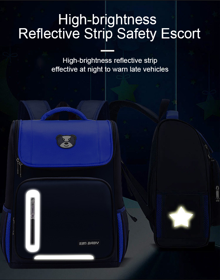 children school bag with reflective strip
