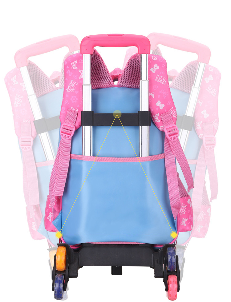 back side trolley school bag set