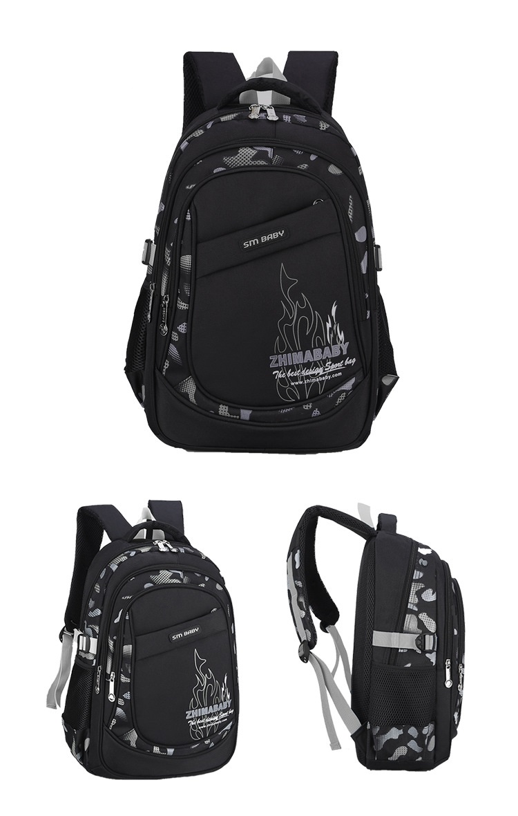 different view of White printing Teens School Backpack