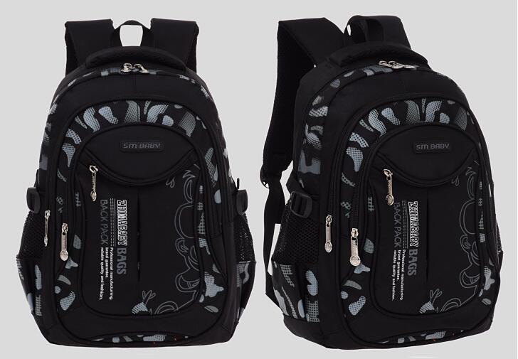 grey school backpack