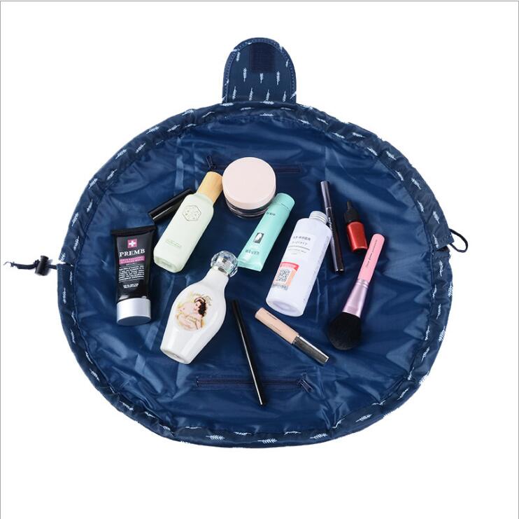 inside show drawstring cosmetic bag