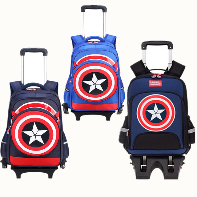 Wholesale Children Rolling School Bag Backpack for Boys