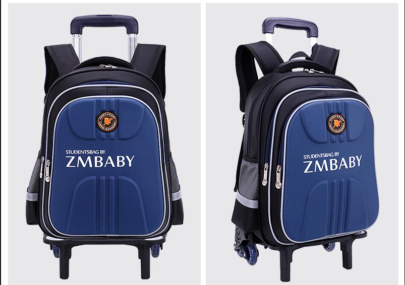 model display of student wheeled school bag