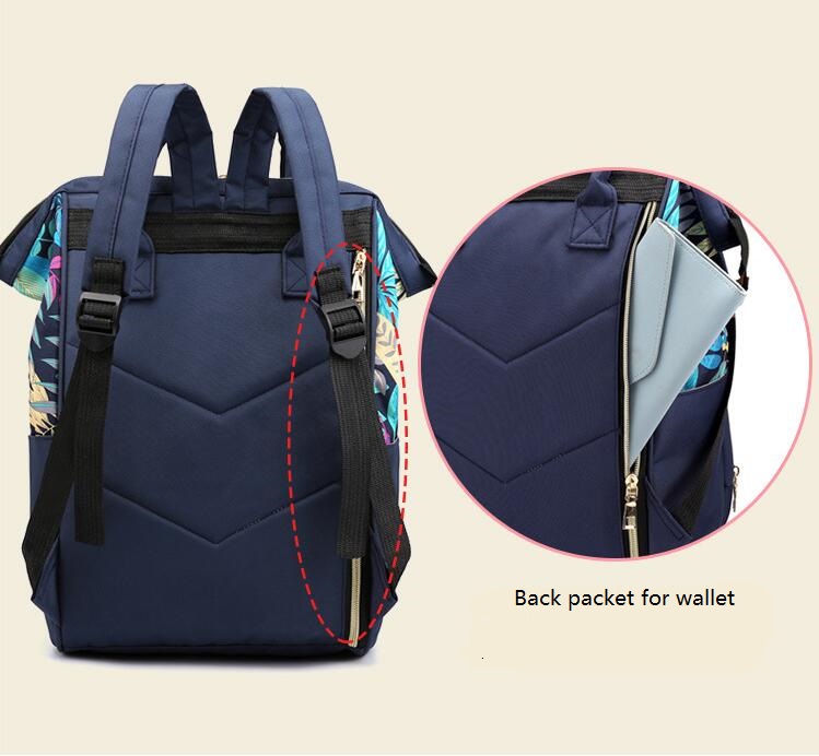 back pocket of baby nappy bag
