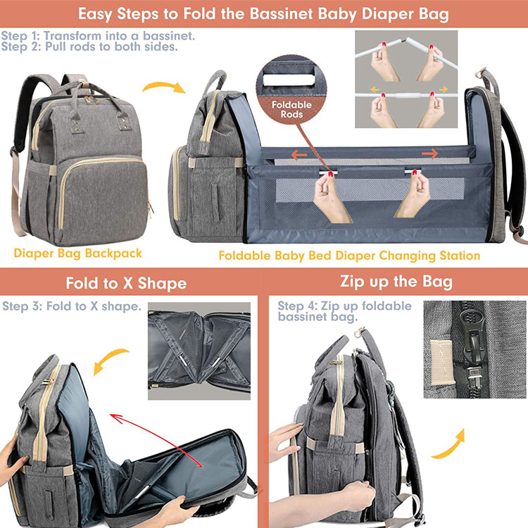 baby diaper bag backpack with changing station