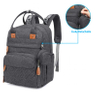 Expandable Baby Diaper Backpack Nappy Bag with Diaper Changing Mat