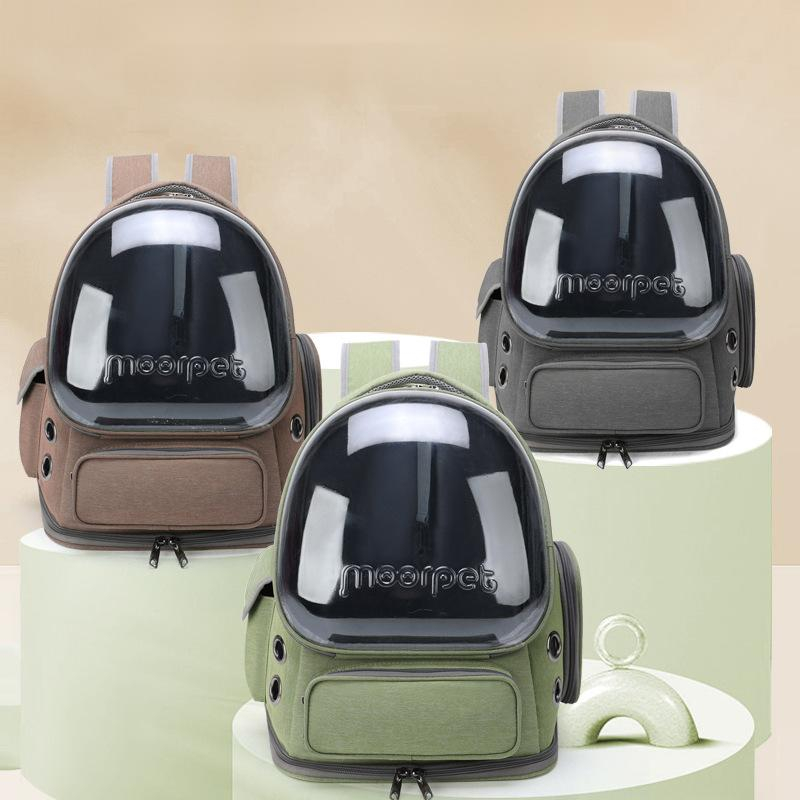 Breathable Cat Carrier Large Space Pet Backpack for Kitty Small Dog Transparent & Foldable Pet Carrier for Travel Hiking
