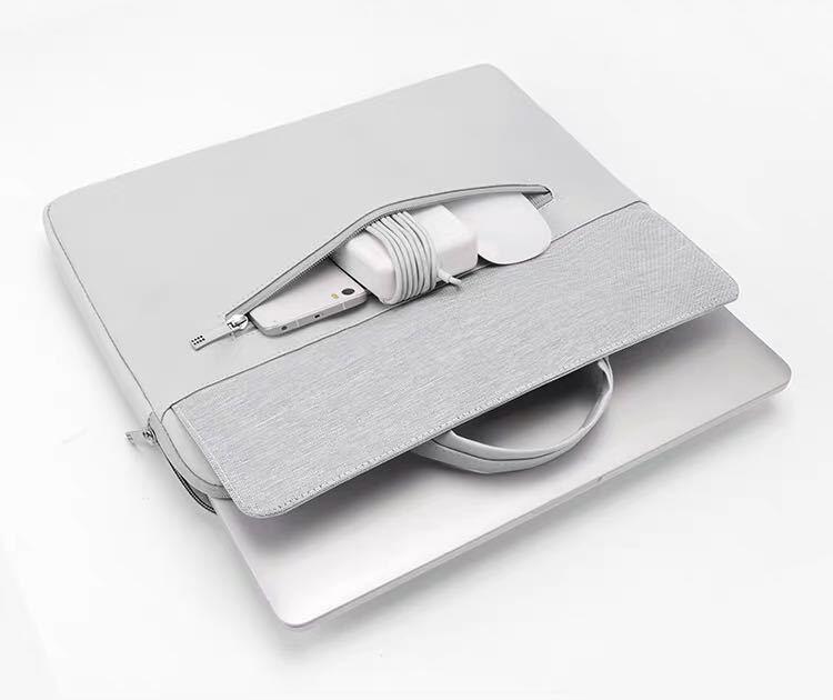grey computer briefcase pocket